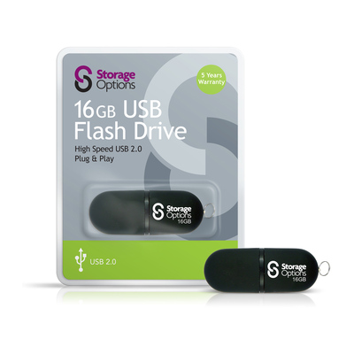 Storage Options PD011BK-16 16Gb Usb2.0 Flash Drive