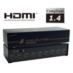 C-HDMI-SP-8 8 PORT HDMI Signal Splitter - Amplified HDMI Duplicates one signal to 8 HDMI TVs