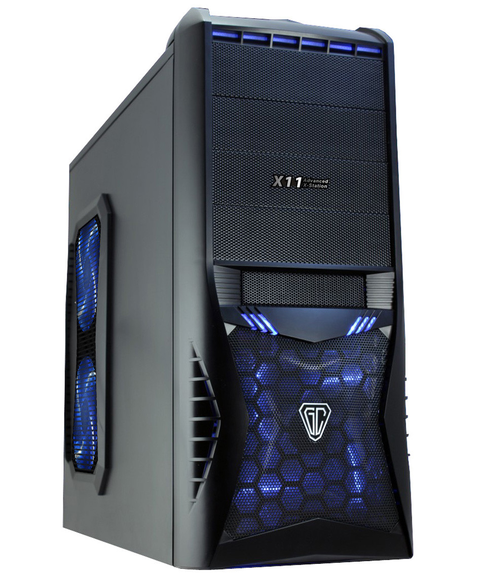 CIT Vantage Midi Mesh Gaming Case Black Interior 4 Fans (3 Blue LED