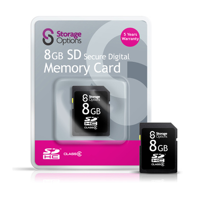 Storage Options SDHC06-08 8Gb Class 6 Secure Digital Card