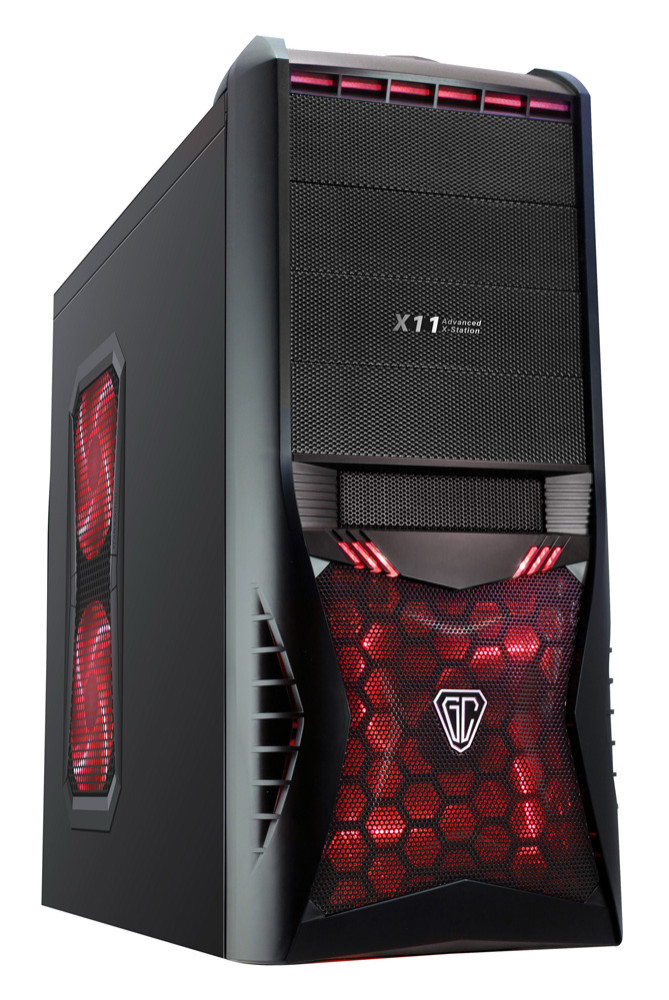 CIT Vantage Type R Midi Mesh Gaming Case Black Interior 4 Fans (3 Red