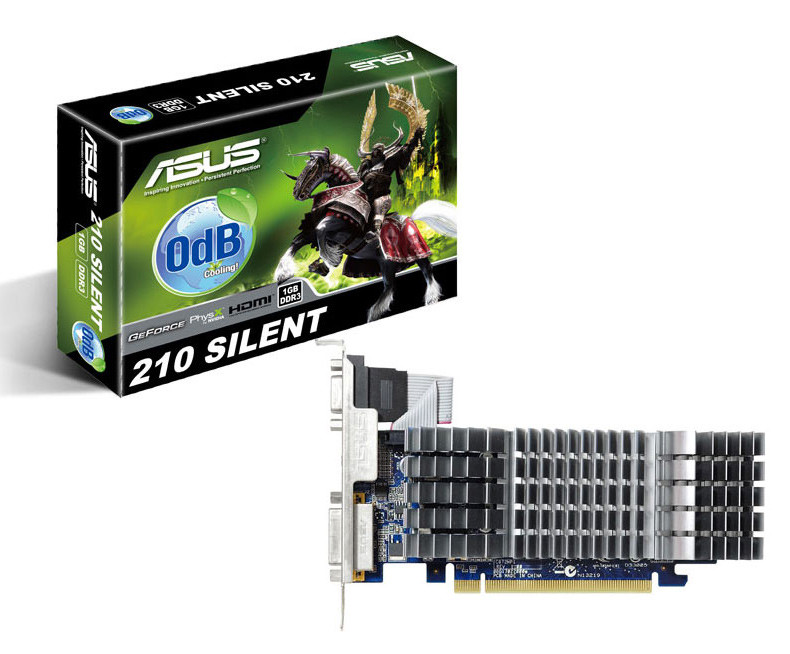 ASUS 1GB GeForce 210 Silent (1GB DDR3/PCI Express 2.0/589MHz/1200MHz ...
