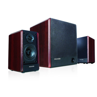 Microlab  2.1 Speaker System, 16W X2, 24W Sub Dark Wooden Case