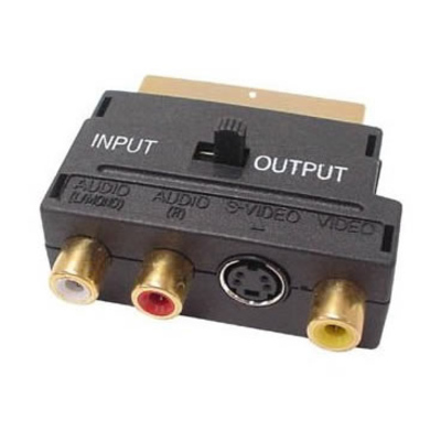 Generic Unbranded 3SR3V Scart Adaptor Switched 1 X Scart To Svideo/rca