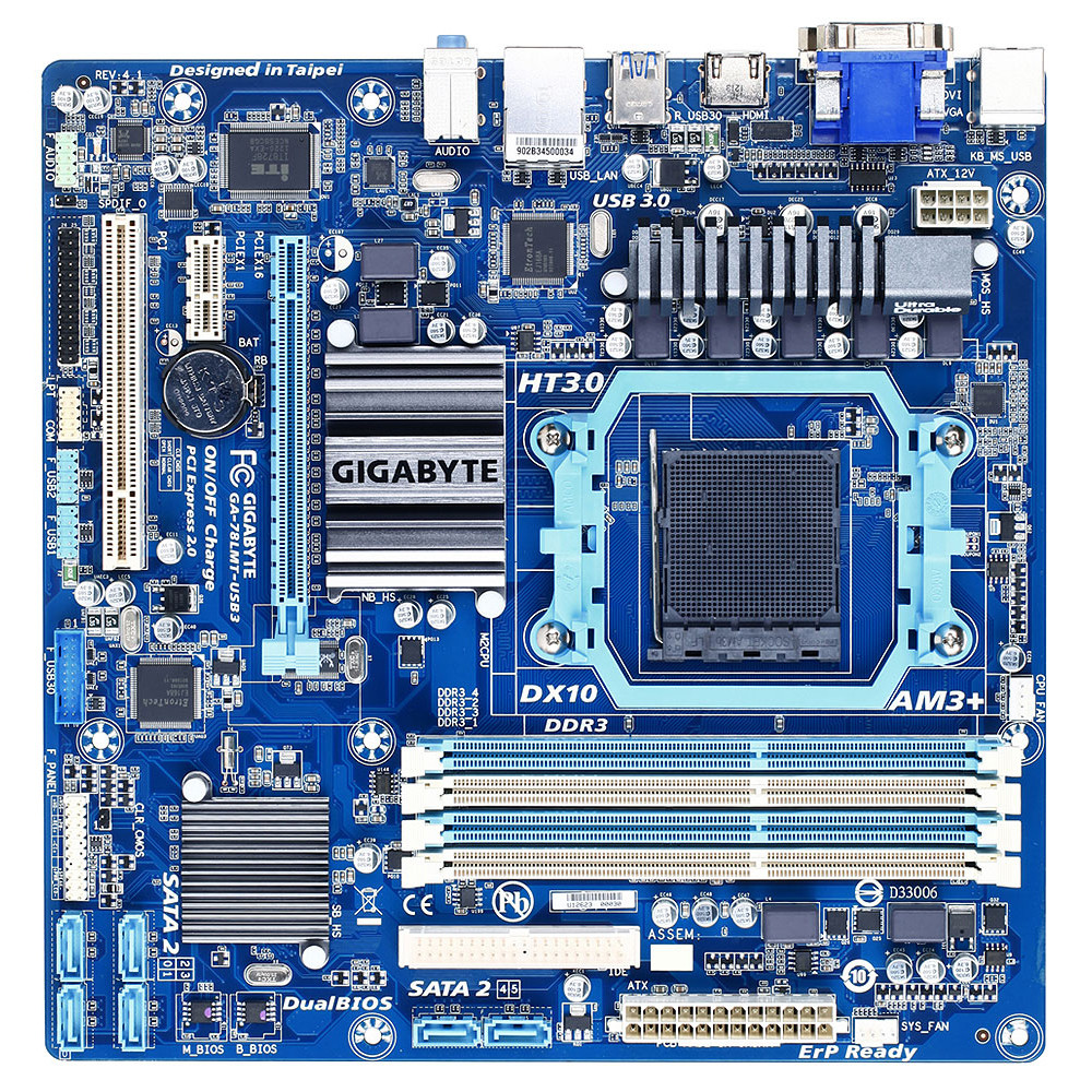 Gigabyte AM3+ FX Ready DDR3 Micro ATX Mainboard With USB3 Sound Vga ...