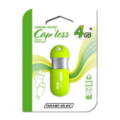 Dane-Elec 4GB-USB-DE 4Gb USB2 Memory Drive - USB2.0 Capless Green