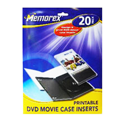 memorex 20x pack printable dvd movie case inserts memorex case insert