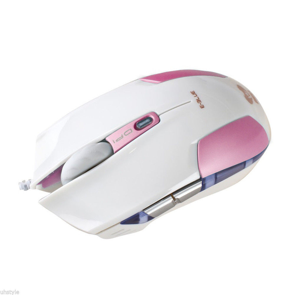 EBLUE Cobra Type S Compact Gaming Mouse White/Pink Falcon Computers