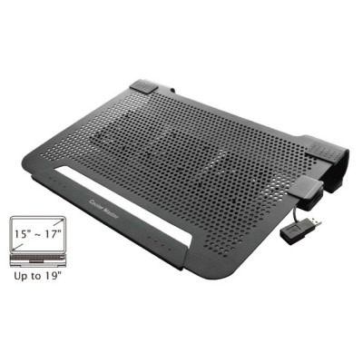 Coolermaster CM-R9-NBC-8PCK-GP Notepal U3 - 15 up to 19 inch Laptop Cooler with 3 moveable Fans