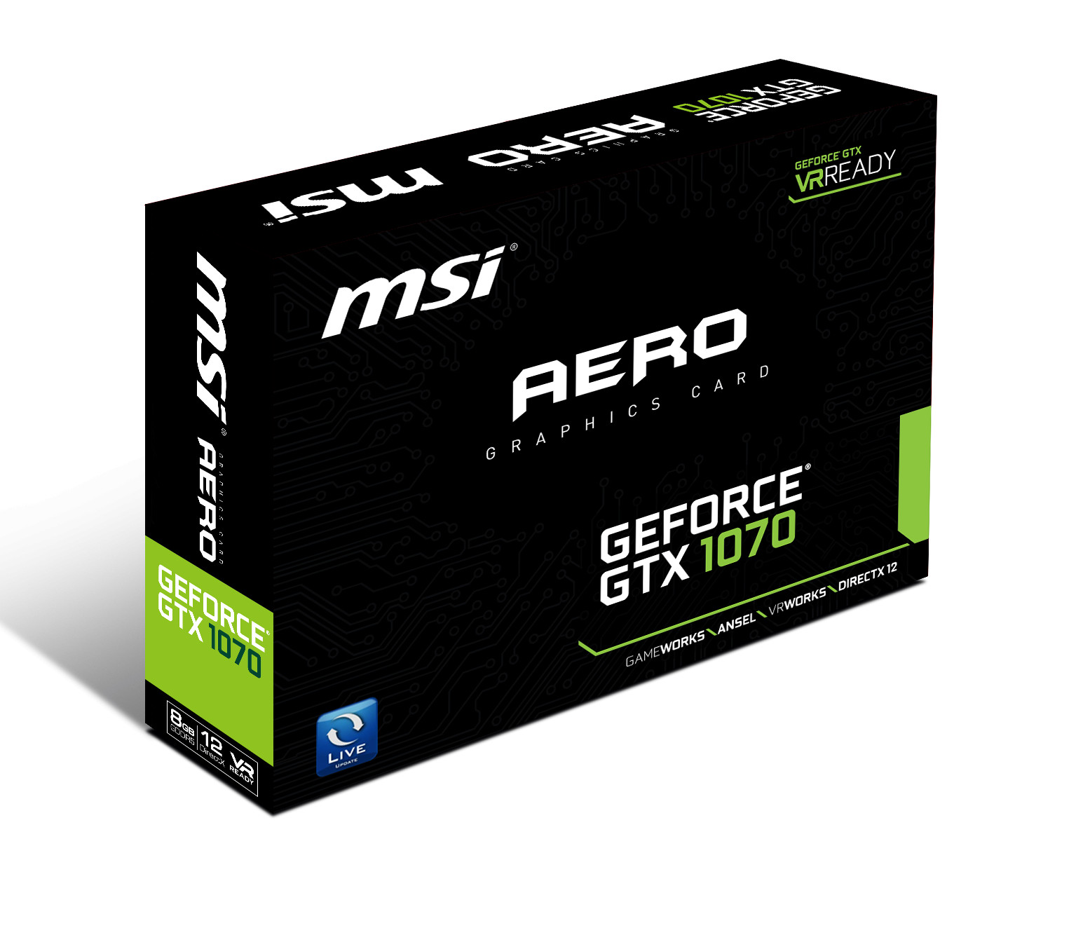 MSI GeForce GTX 1070 AERO OC 8192MB GDDR5 Graphics Card VR READY