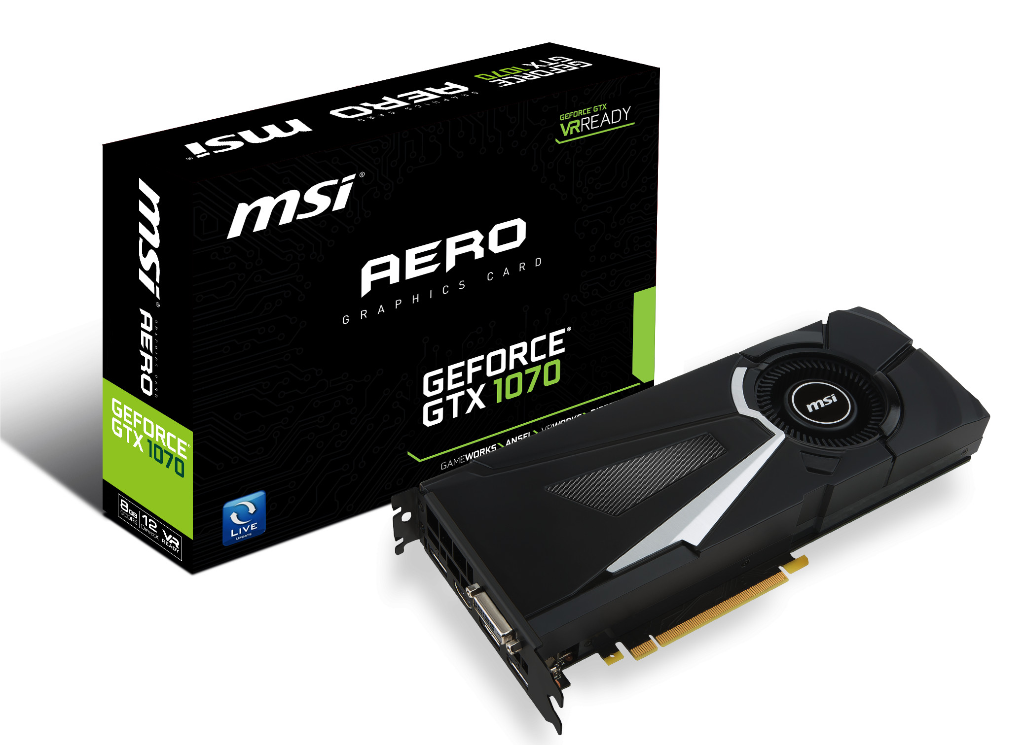 MSI GeForce GTX 1070 AERO OC 8192MB GDDR5 Graphics Card - VR READY