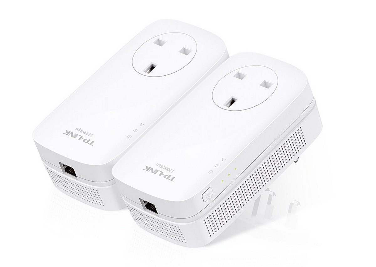 TPLINK AV1200 Gigabit Pass Through Powerline Adapter Starter Kit up to