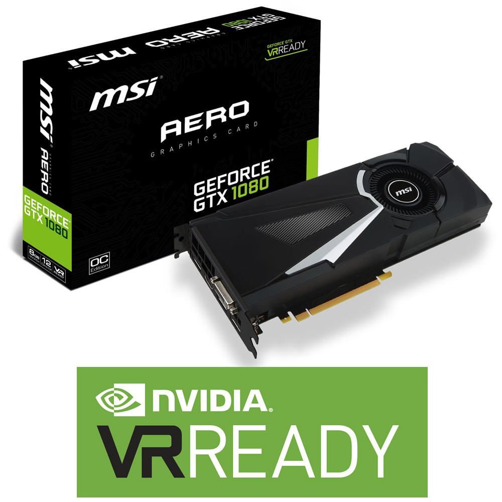 MSI MSI GeForce GTX 1080 Aero OC 8GB Graphics Card VR READY Falcon Computers