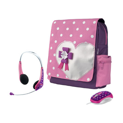 Trust Hearts Netbook Schoolbag with mouse and headset