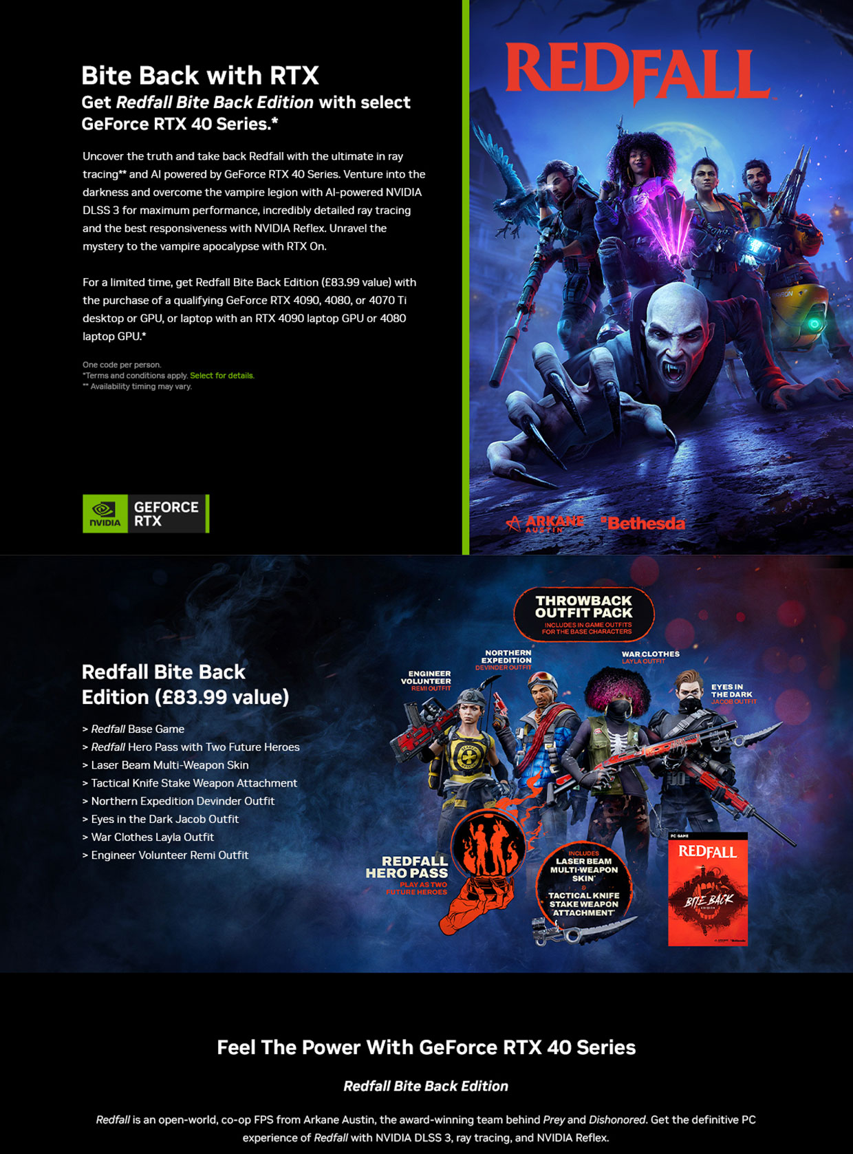 NVIDIA Bundles Redfall Bite Back Edition With GeForce RTX 40 Series GPUs