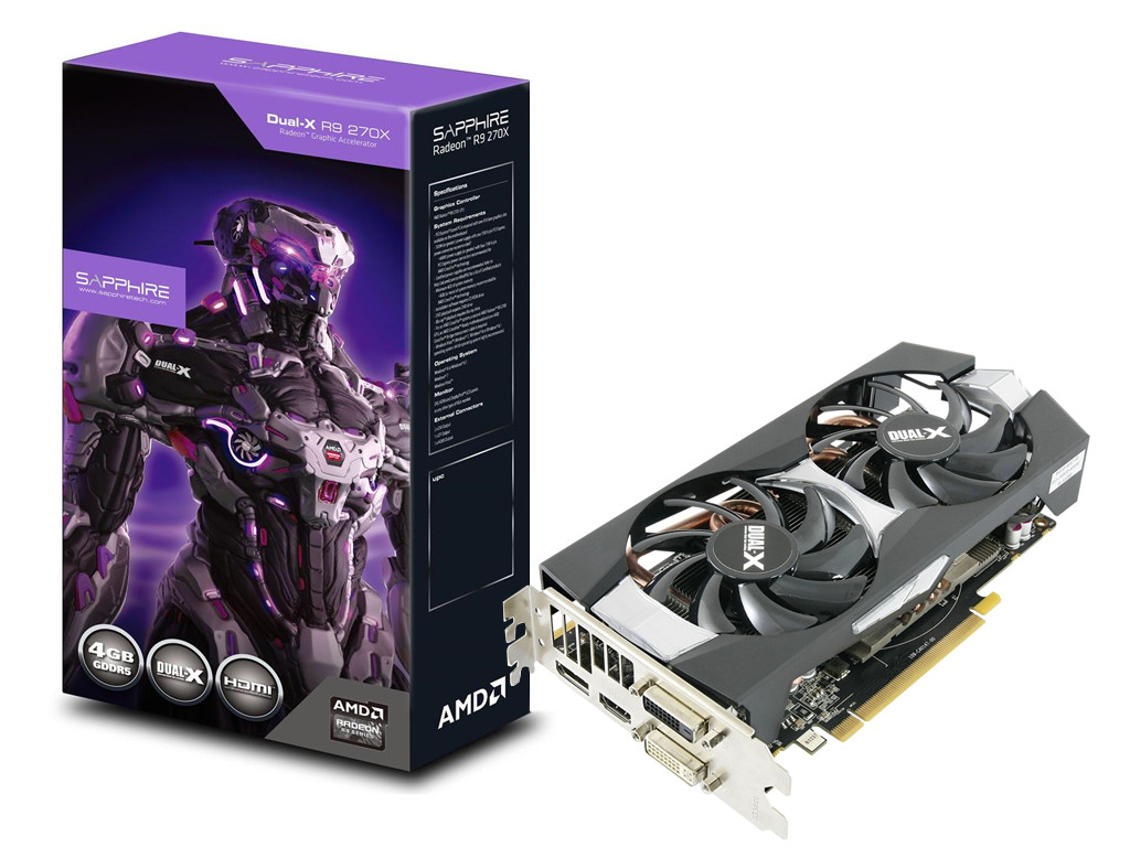 Sapphire AMD Radeon R9 270X 4GB GDDR5 Dual X OC PCI-Express Video Card ...