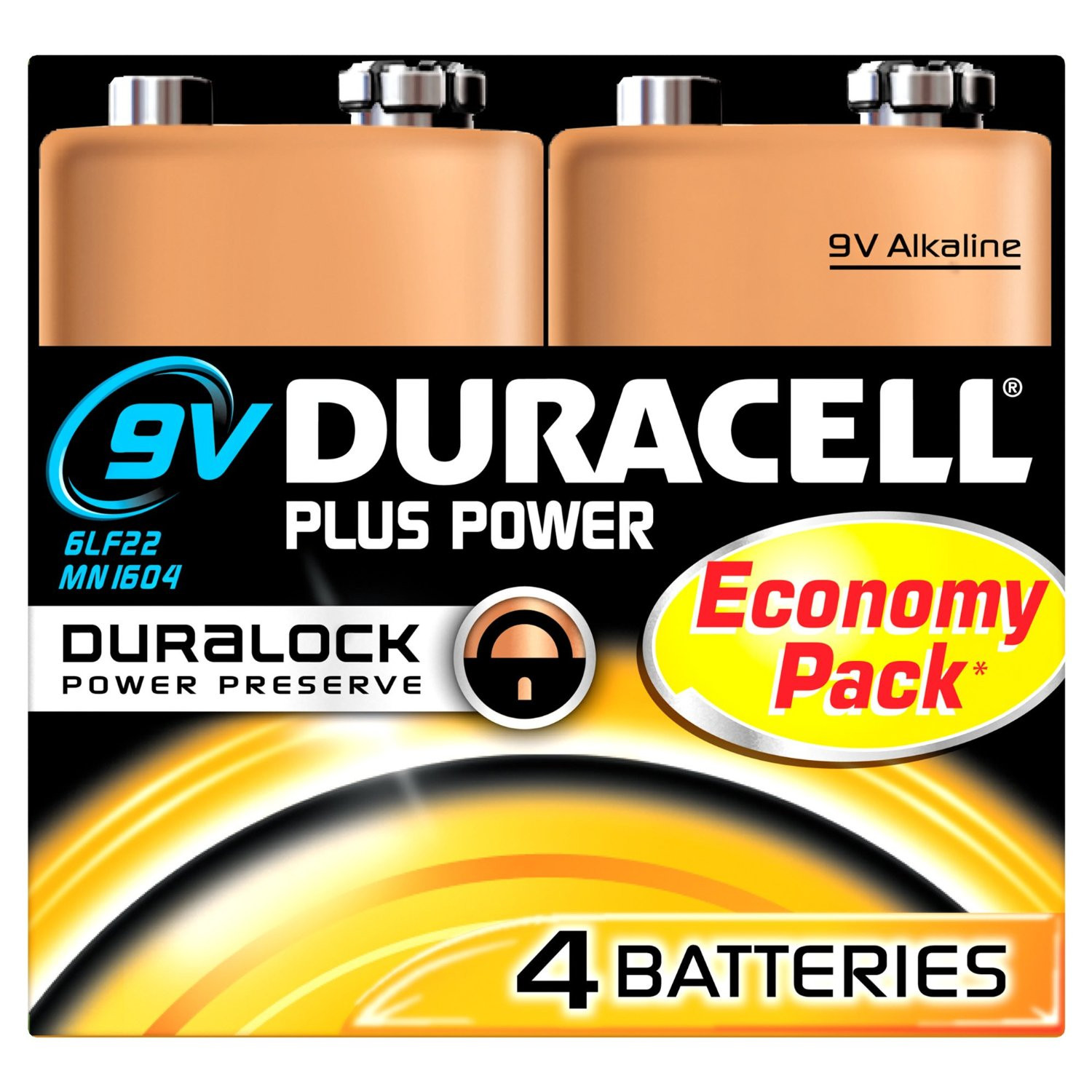 Duracell Duracel Plus Power 9v Battery 4 Pack Falcon Computers