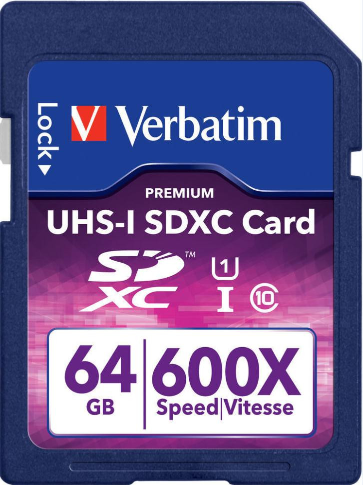 Verbatim 64GB Class 10 SDXC Memory Card USH1 Falcon Computers