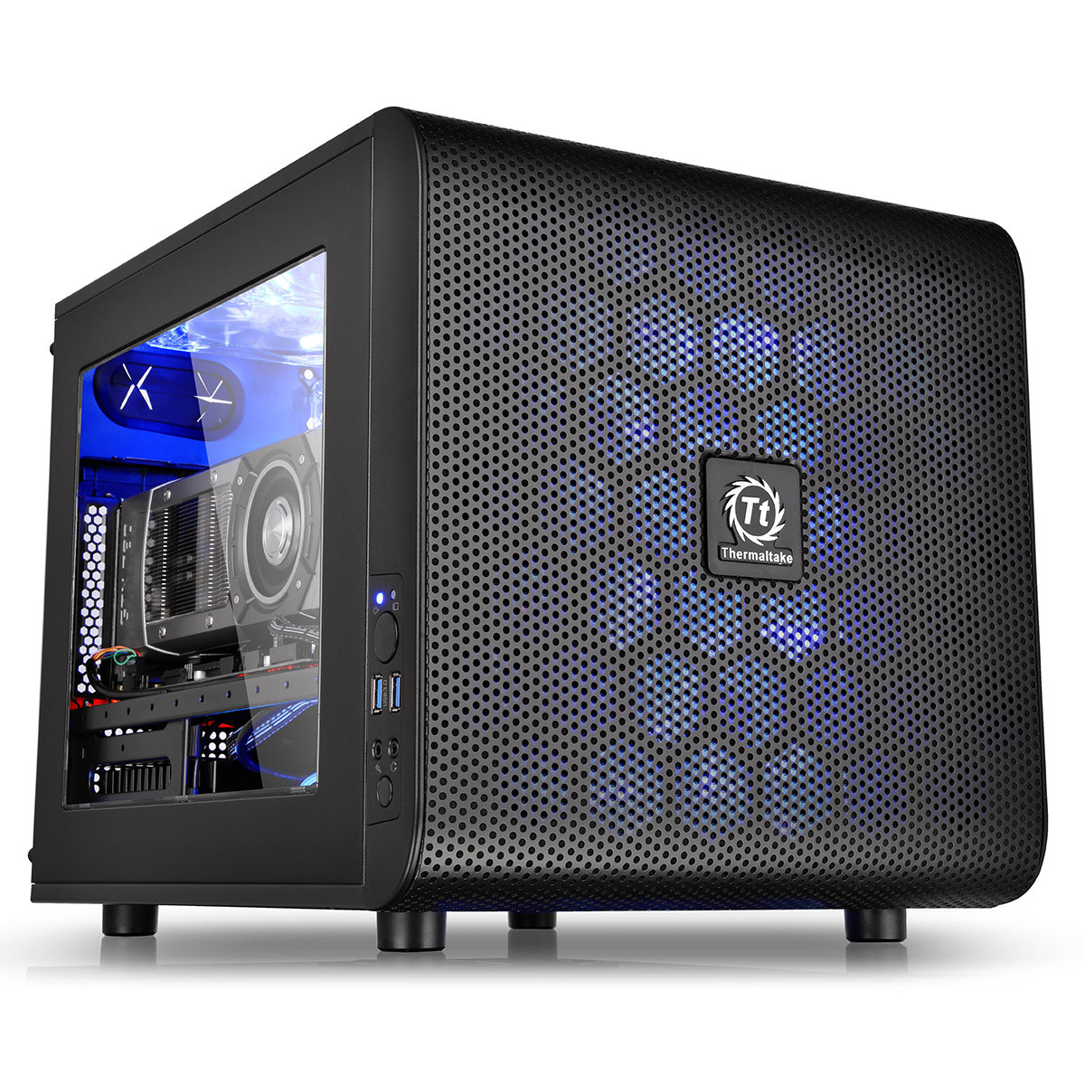 Thermaltake Core V21 Matx Mesh Stackable CaseWith 200MM Blue Led ...