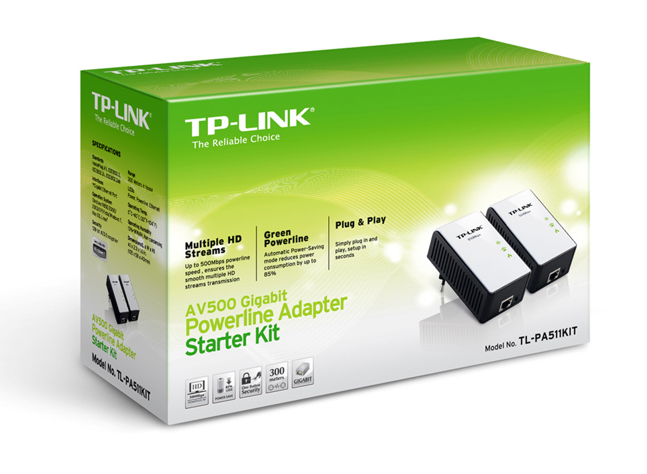 TPLINK 3 Port 500MBPS Home Plug Twin Pack