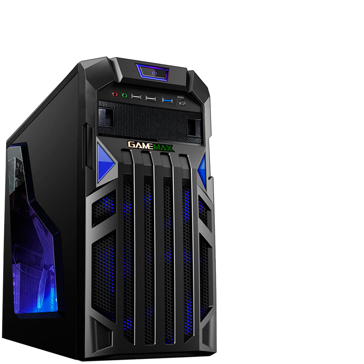 Game Max Centurion Gaming Case with Front & Rear Blue LED Fans 1x USB3