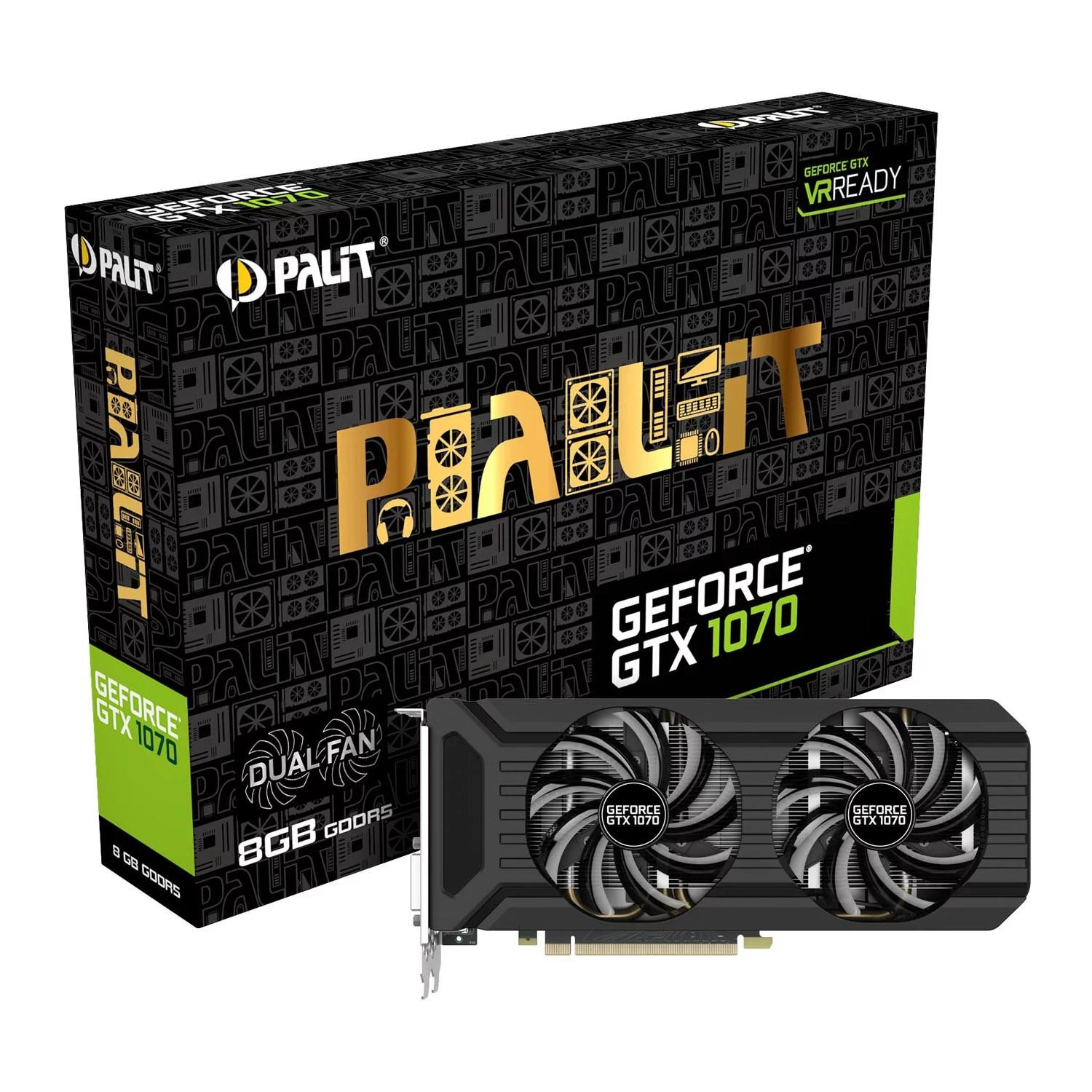 Palit GeForce GTX 1070 DUAL 8192MB GDDR5 PCI-Express Graphics Card - VR ...