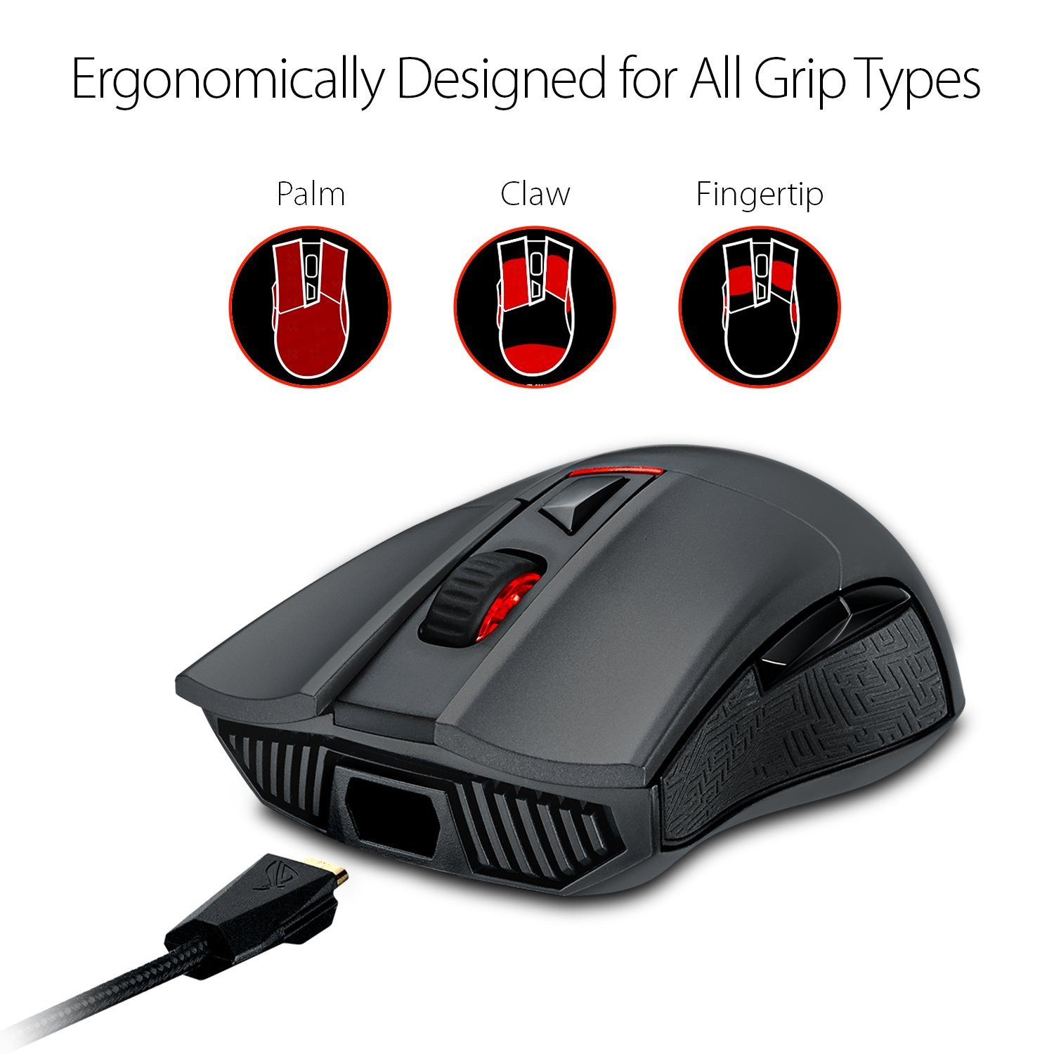 ASUS Asus ROG Gladius II Gaming Mouse, 1200 DPI, DPI Target Button