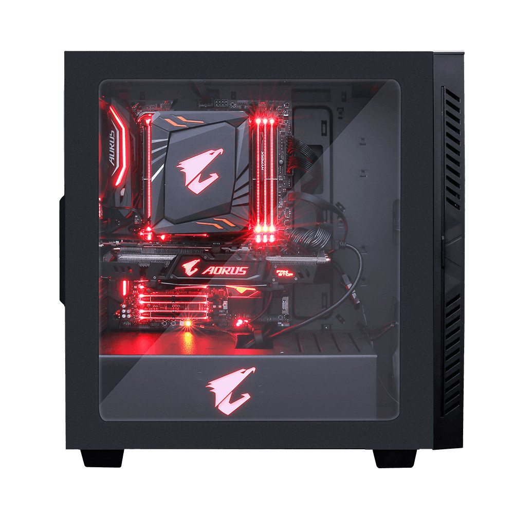 Gigabyte ATX Midtower Gaming PC Case With Aorus Styling LED Lights