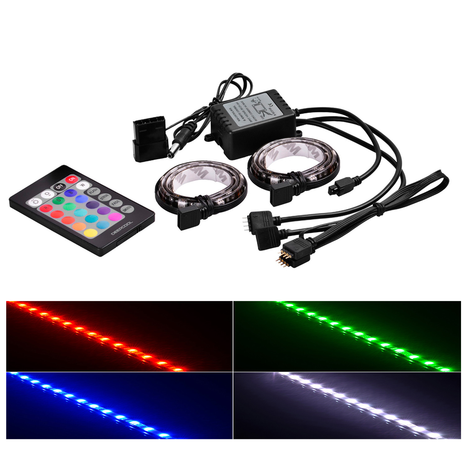 Deepcool RGB 350 LED Light Strips (2x50cm), Remote, RGB Sync