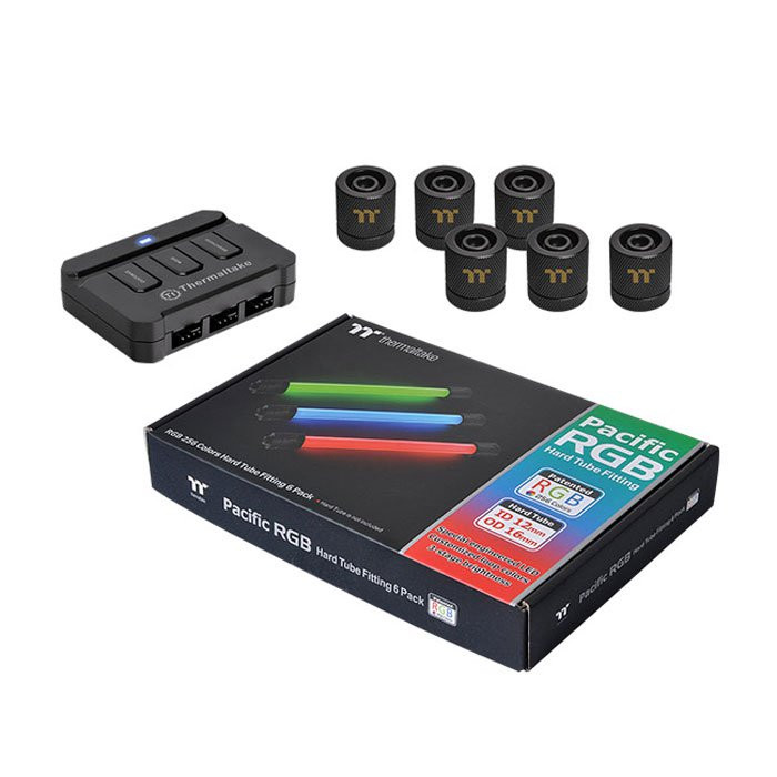 Thermaltake Pacific RGB LED Water Cooling Fitting Kit Copper 16mm OD 12mm ID from T Falcon