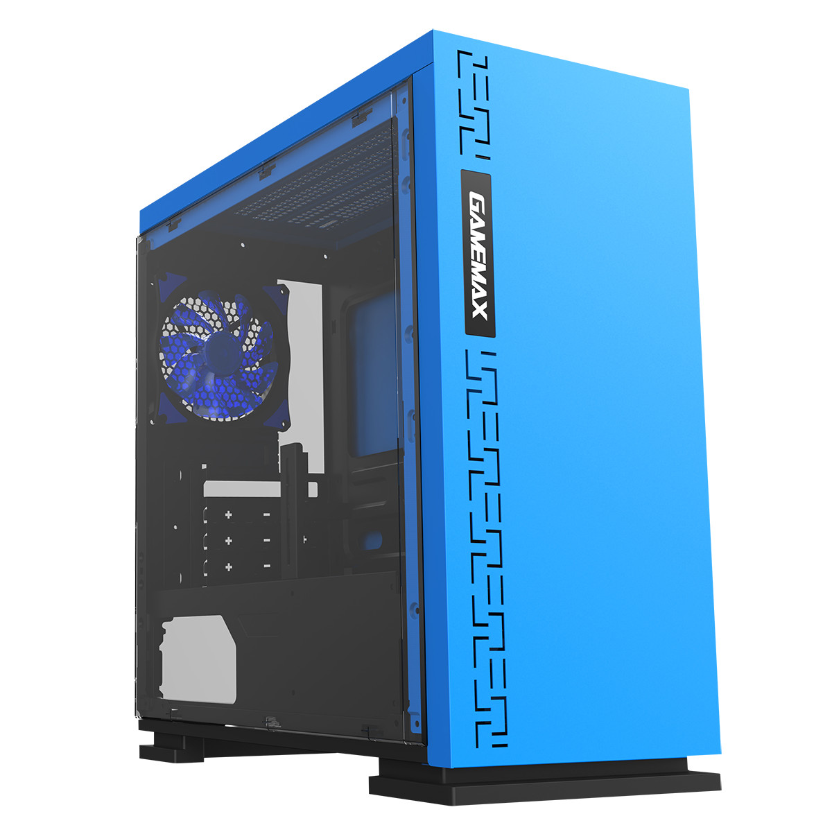 GameMax Game Max Expedition Blue Gaming Matx PC Case Rear LED Fan