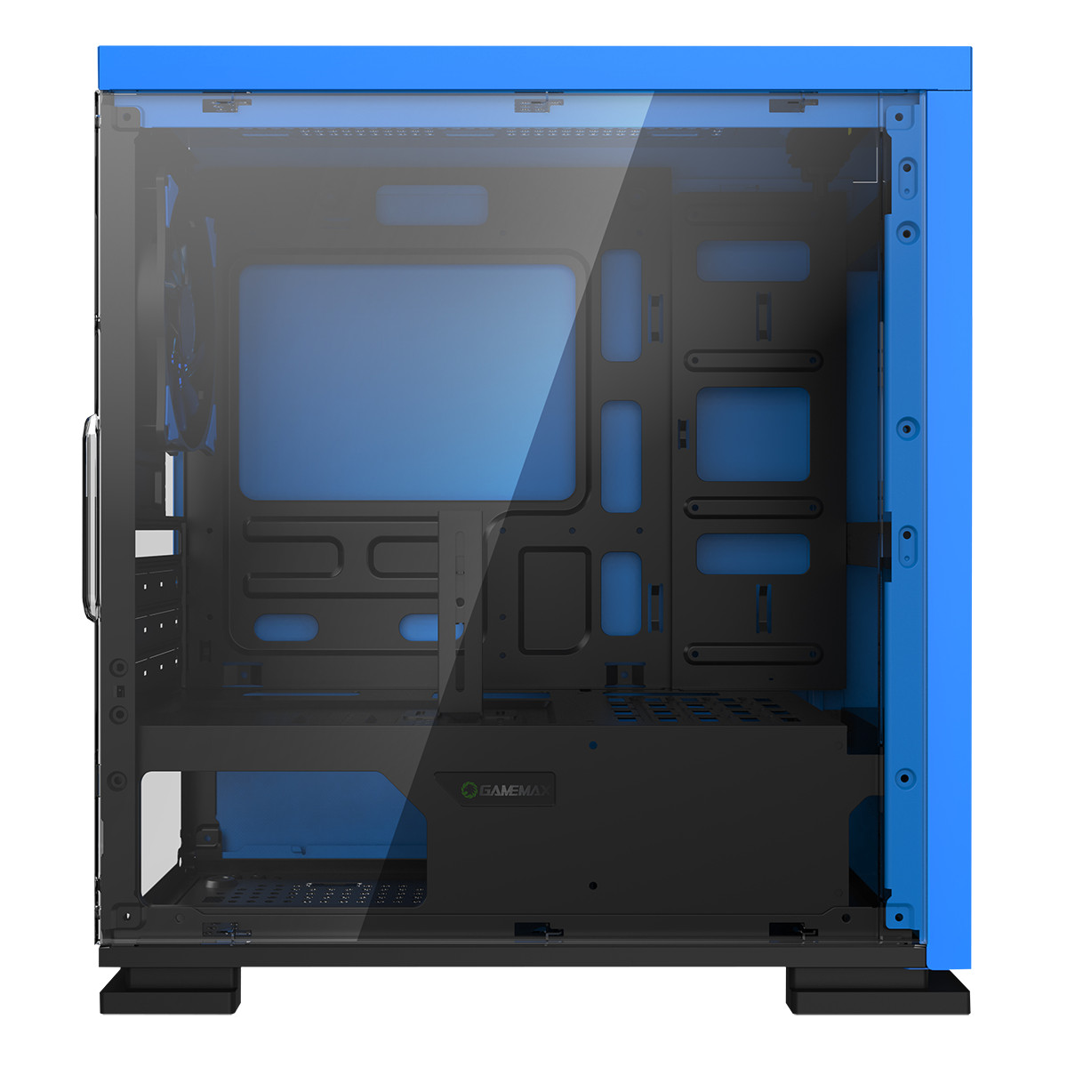 GameMax Game Max Expedition Blue Gaming Matx PC Case Rear ...