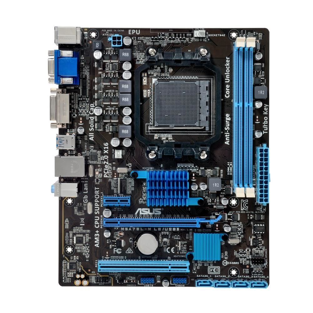 ASUS AMD 760G, AM3+, Micro ATX, 2 DDR3, RAID, USB3, up to 125W CPU