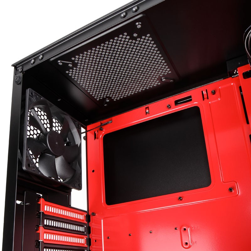Phanteks Eclipse P300 Midi Tower Case Black / Red With Tempered Glass