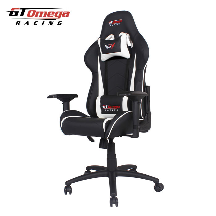 Gt Omega GT Omega PRO Racing Office Chair Black Next White Leather (120KG / 18.89 Stone Maximum 