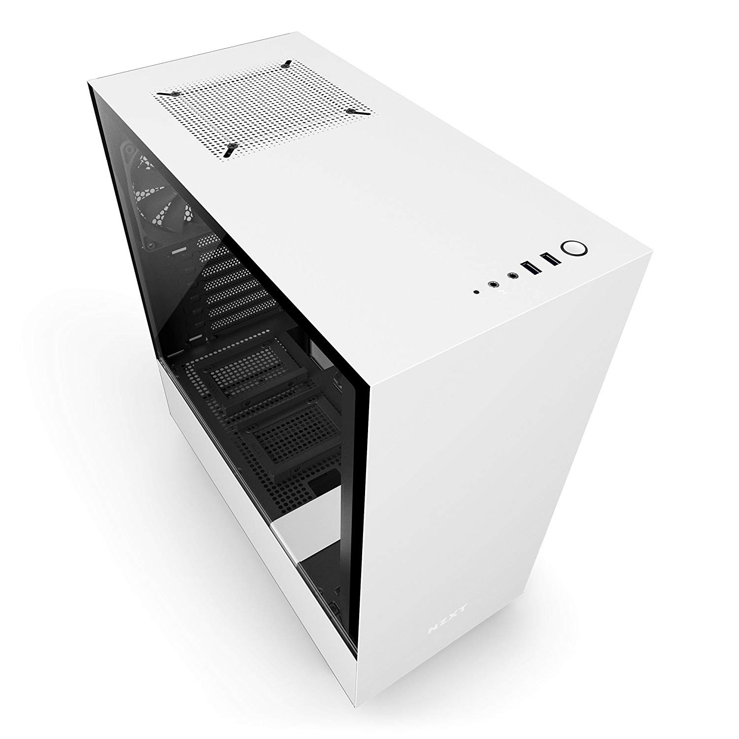 NZXT Mid Tower Gaming PC Case, ATX, Tempered Glass Panel, 2x 120mm Fan
