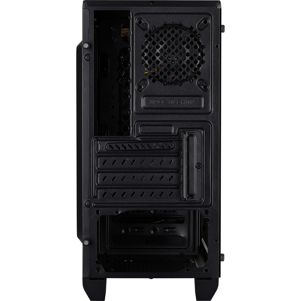Aerocool Cylon Black RGB LED Micro ATX Case with Tempered Glass Side ...