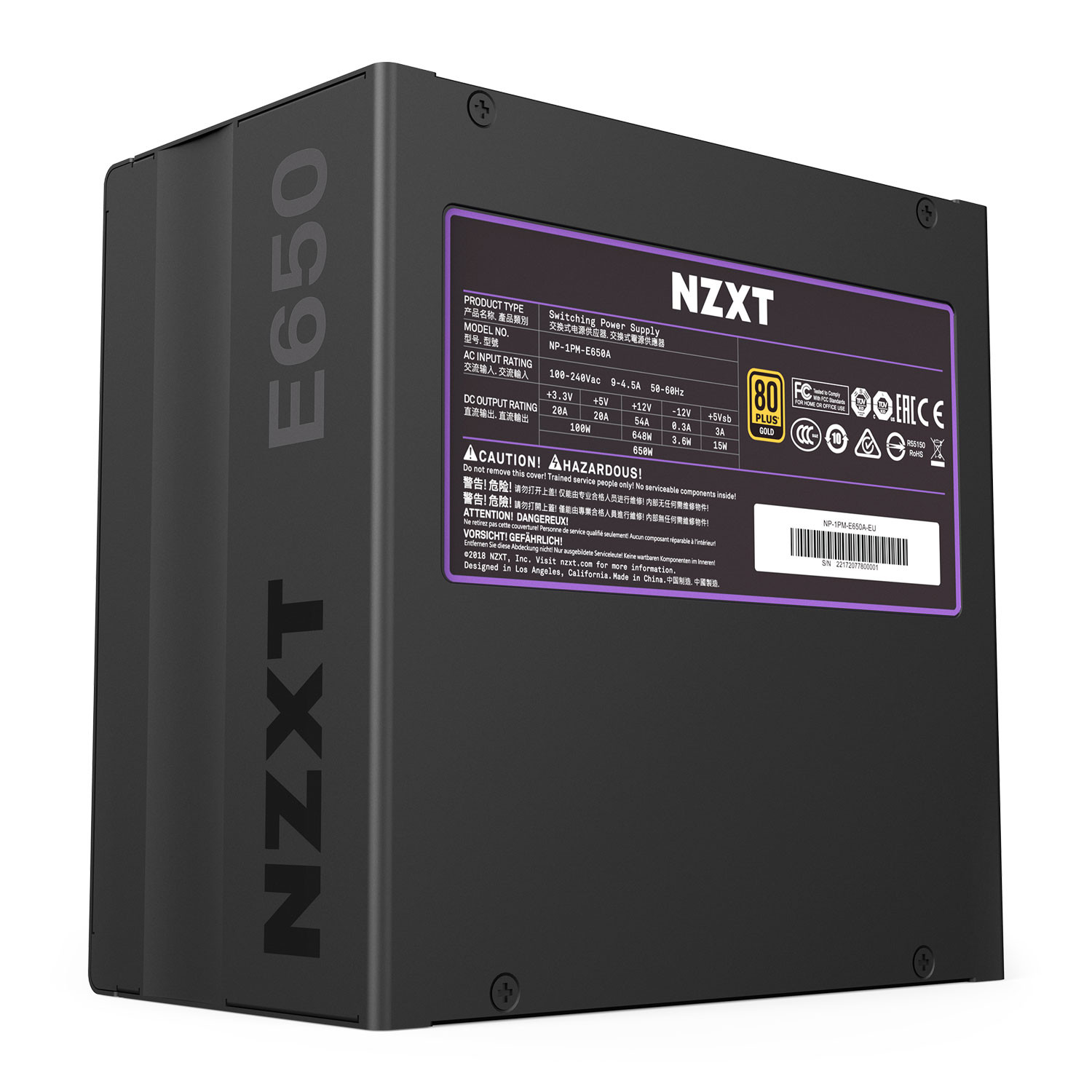 NZXT ESeries E650 Power Supply UK Cable, Digital PSU, 80PLUS Gold