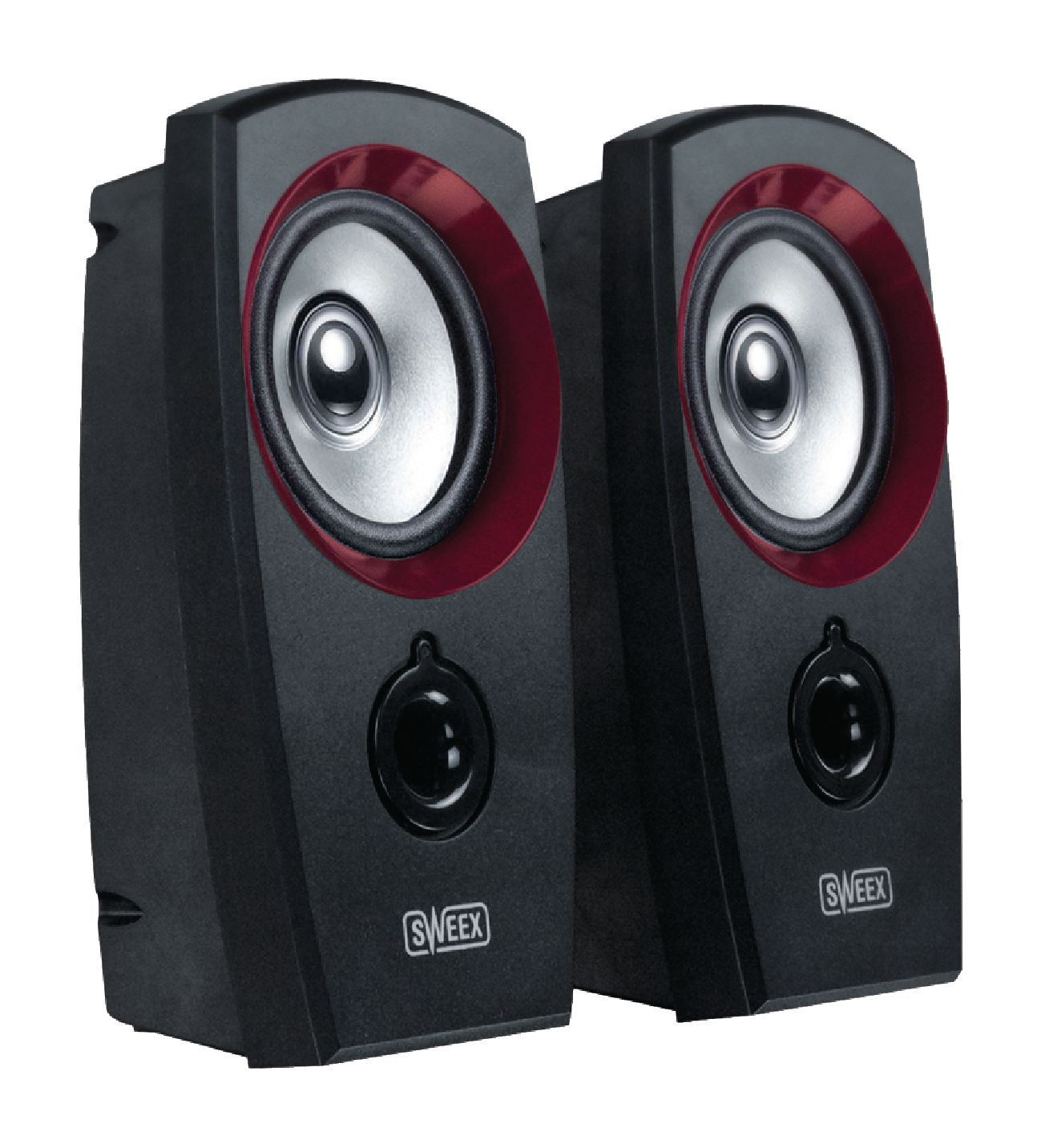 Sweex USB Powered Speakers 2.0 3.5 Mm 2 Watt Black/Red | Falcon Computers