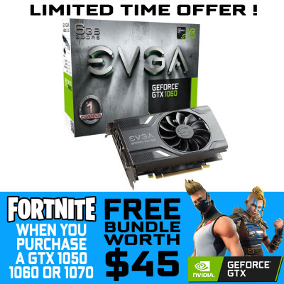 evga geforce gtx 1060 6gb gddr5 gaming graphics card get a - fortnite free nvidia code