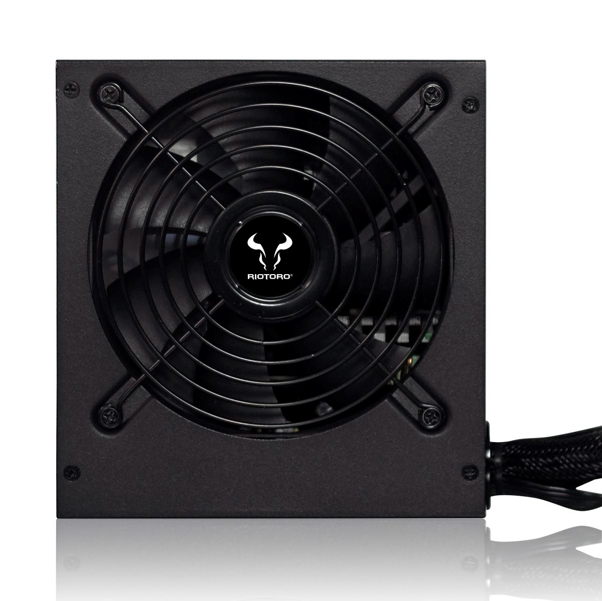 Riotoro 500W Builder Edition PSU, Sleeve Bearing Fan, 80+ White, Flat