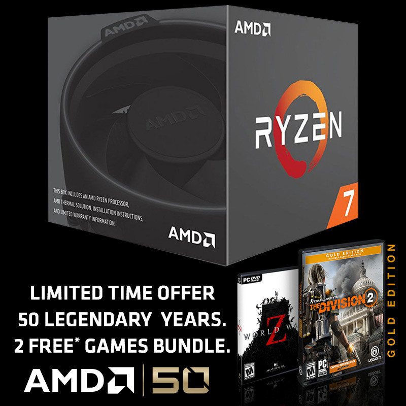 AMD Ryzen 7 Gen2 Eight Core 2700 4.10GHz (Socket AM4) Processor ...