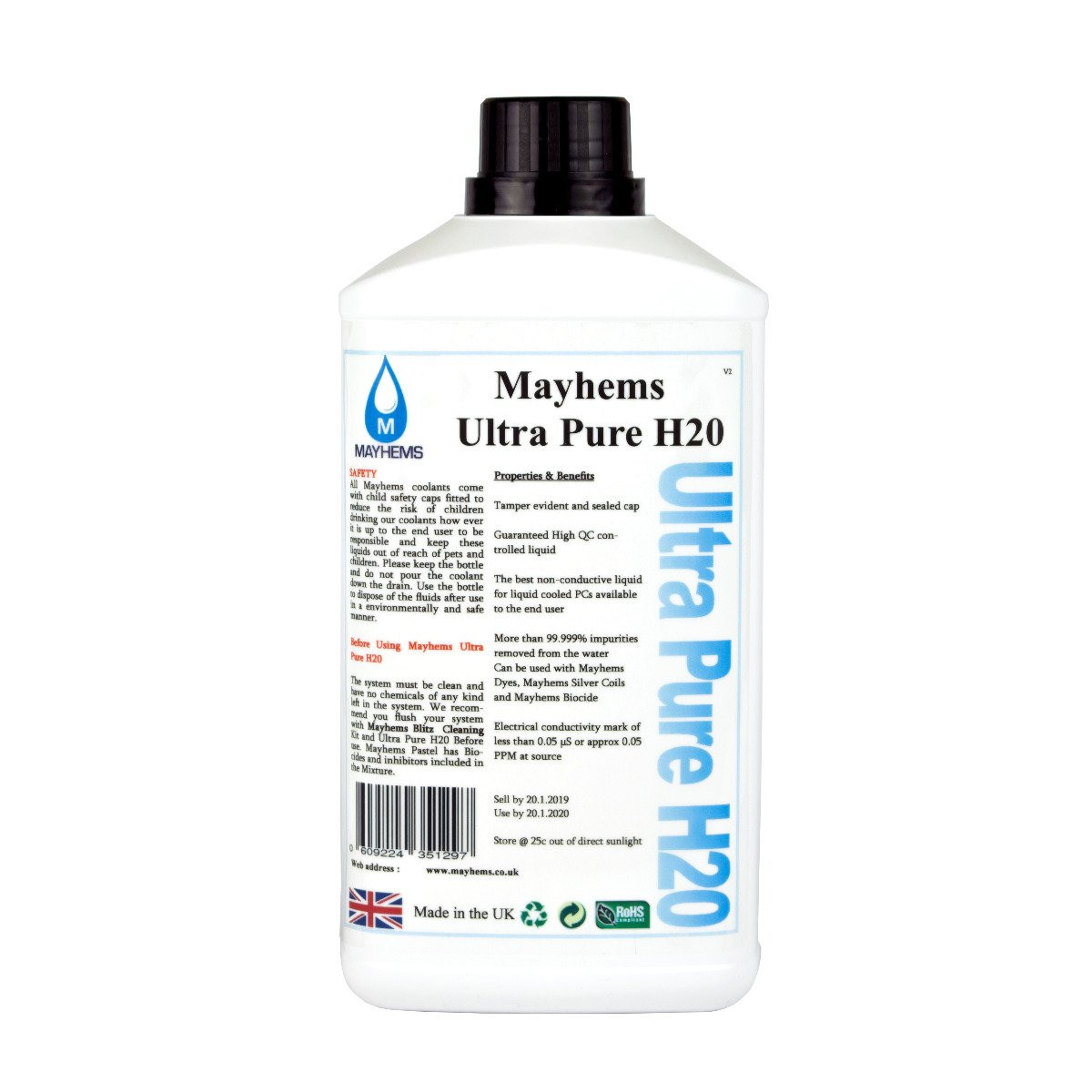 Mayhems Ultra Pure H2O Watercooling Fluid 1L