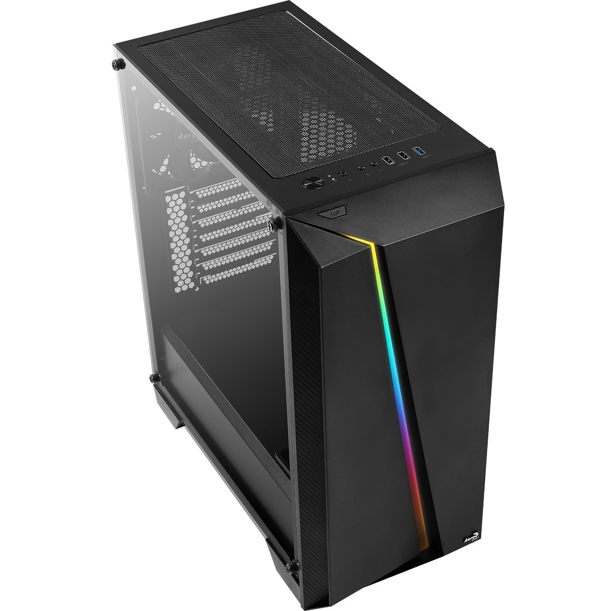 Aerocool ACOOLCSCYLONPROTG Cylon Pro Black RGB LED Midi Case with ...