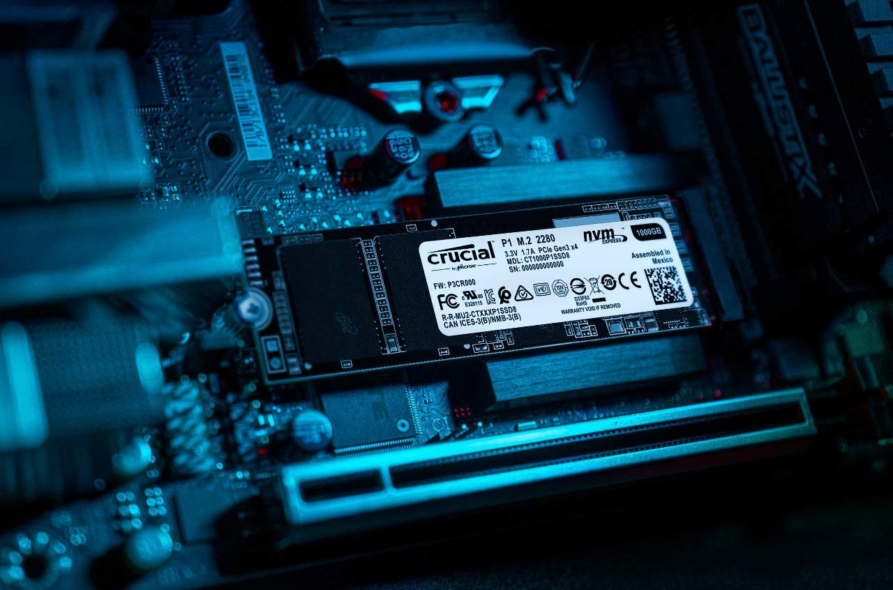 Crucial P1 1 TB 3D NAND, NVMe, PCIe, M.2 Solid State Drive Falcon