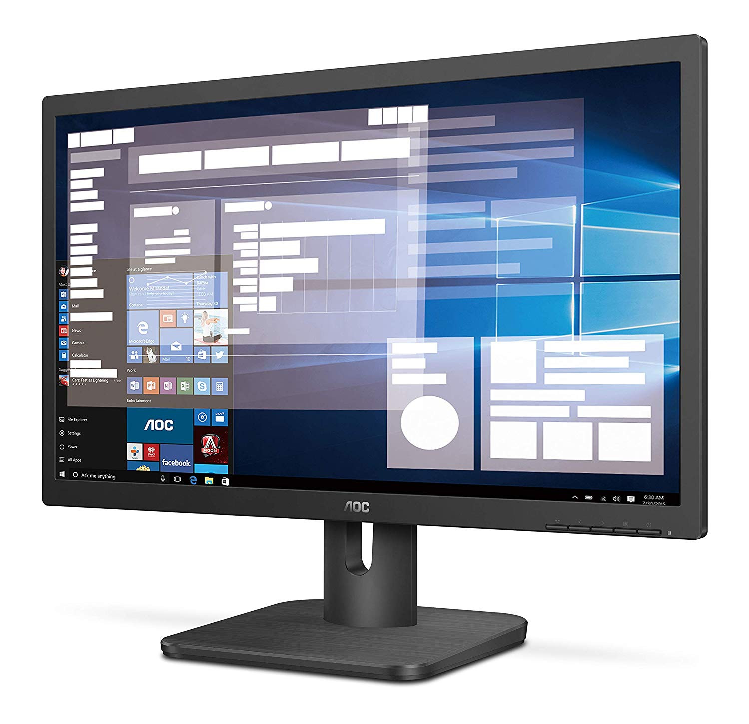Aoc 22 inch Monitor, VGA, HDMI, DisplayPort Black Falcon Computers