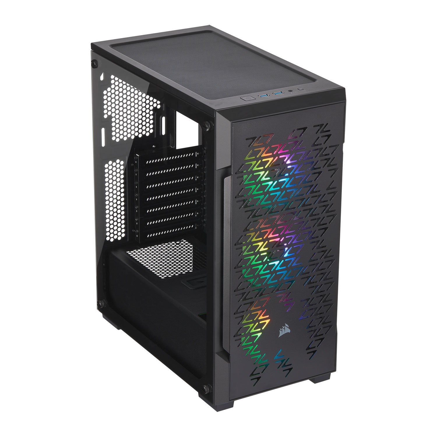 Corsair Black iCUE 220T Addressable RGB Airflow Midi PC Gaming Case