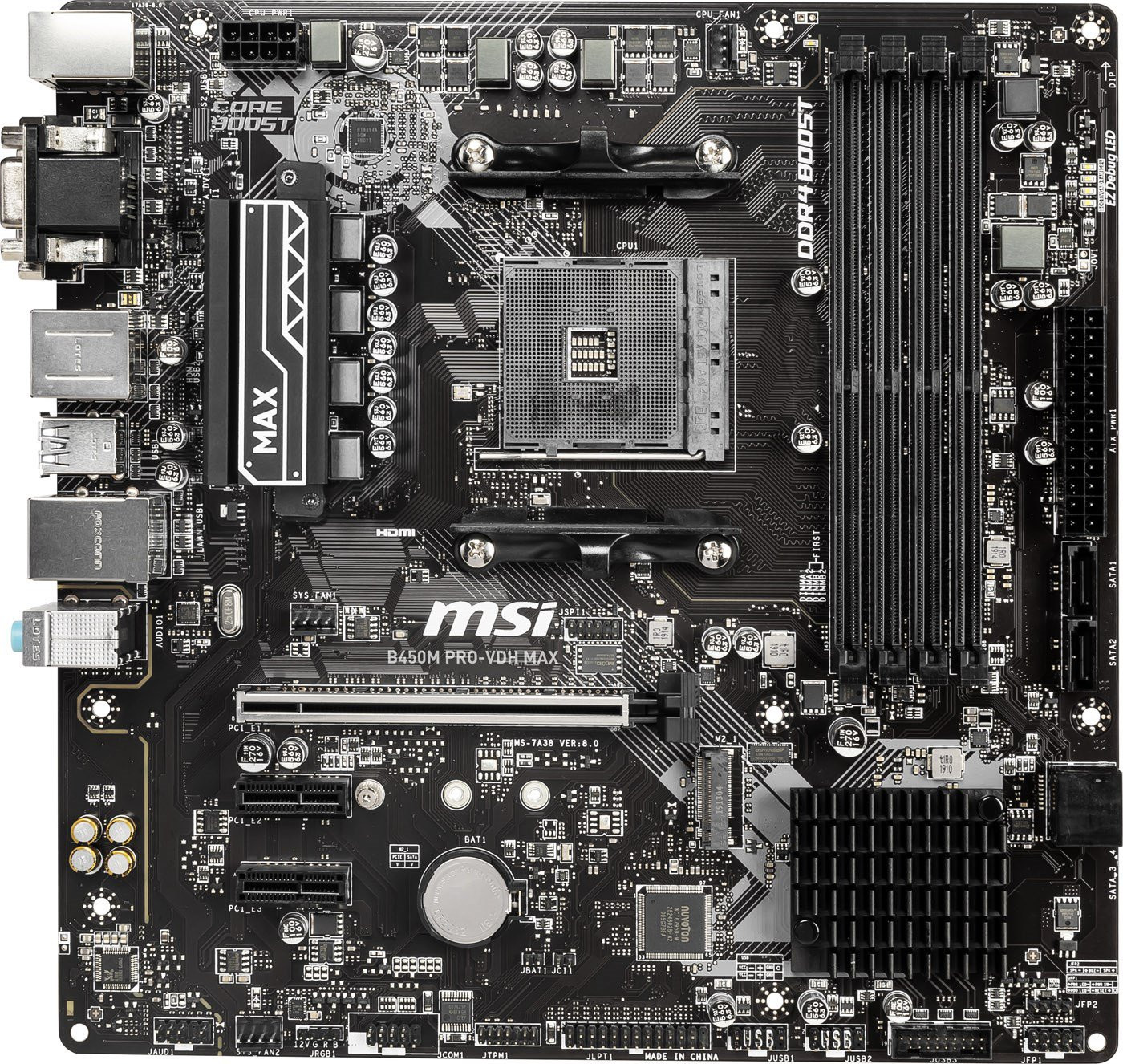 MSI B450M PRO-VDH MAX(Socket Am4) Ryzen DDR4 Micro ATX ...