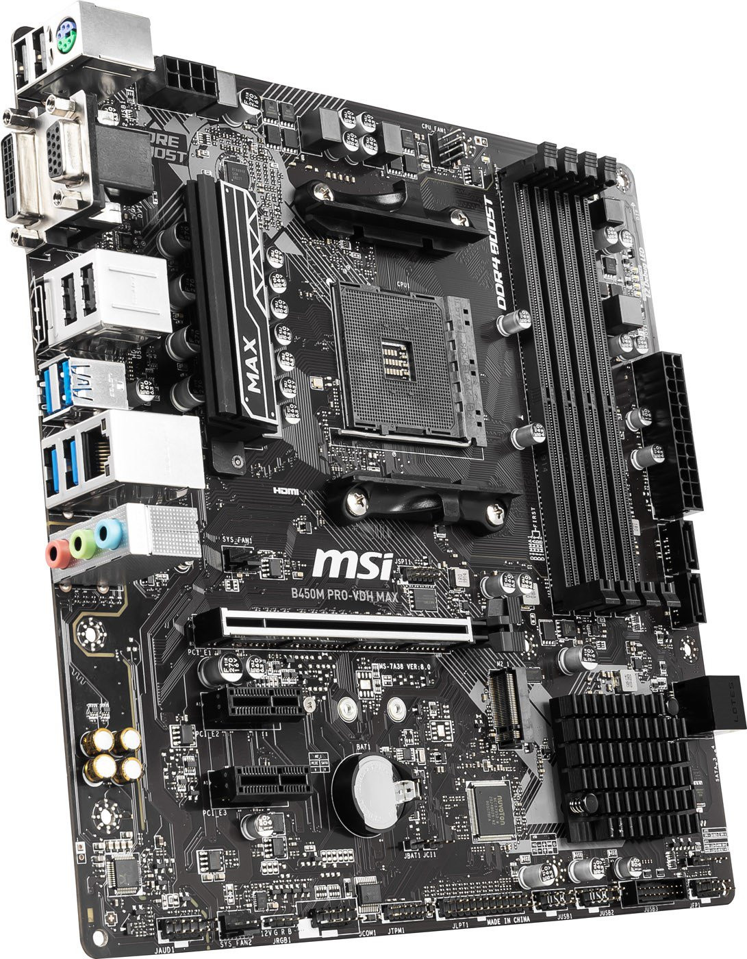 MSI B450M PRO-VDH MAX(Socket Am4) Ryzen DDR4 Micro ATX ...
