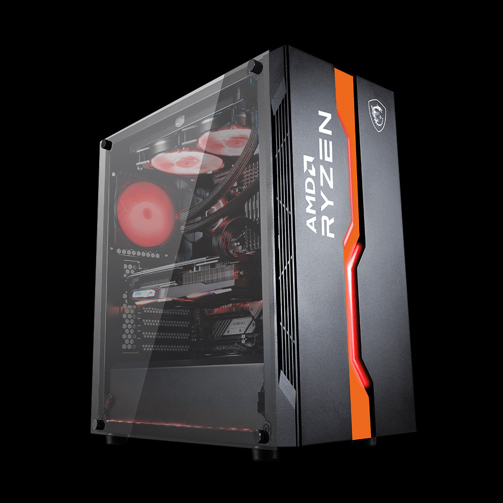 MSI MAG VAMPIRIC 011C Mid Tower Gaming Computer Case Black AMD RYZEN